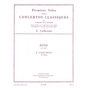 Rode Premiers Solos Concertos Classiques No 4 Violin & Piano Book