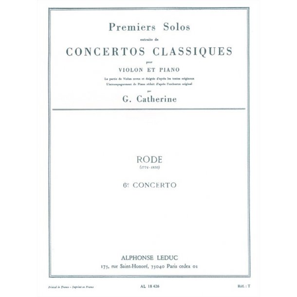 Jacques-Pierre Rode: Solo No.1 from Concerto No.6 (Violin & Piano)