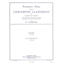Rode Premiers Solos Concertos Classiques No 8 Violin & Piano Book