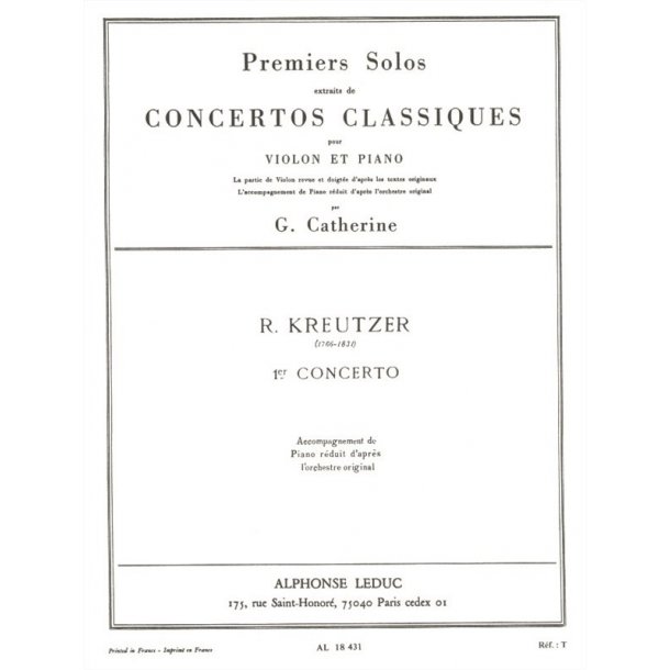 Rodolphe Kreutzer: Solo No.1 from Concerto No.1 in G major (Violin & Piano)