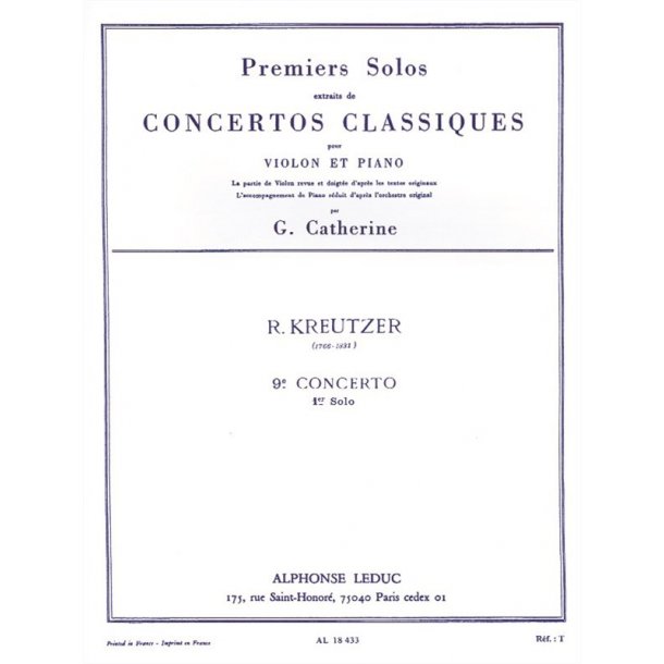 Rodolphe Kreutzer: Solo No.1 from Concerto No.9 in E minor (Violin & Piano)