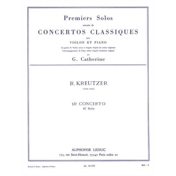 Rodolphe Kreutzer: Solo No.1 from Concerto No.13 in D major (Violin & Piano)