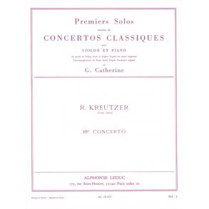 Kreutzer Premiers Solos Concertos Classiques No.19 Violin & Piano Book