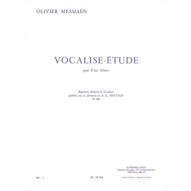 Olivier Messiaen: Vocalise-Etude Pour Voix Elevees