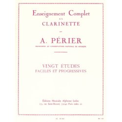 Auguste P&eacute;rier: 20 Etudes faciles et progressives (Clarinet solo)