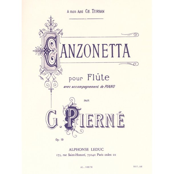 Gabriel Piern&eacute;: Canzonetta Op.19 (Flute & Piano)