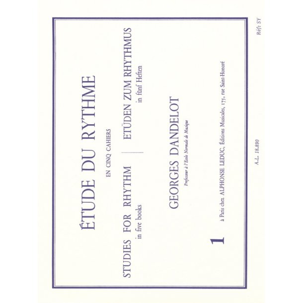 Georges Dandelot: Etude de Rythme Vol.1: Mesures simples (Book)