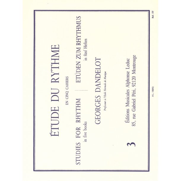 Georges Dandelot: Etude de Rythme Vol.3: Rythmes simultan&eacute;es (Book)
