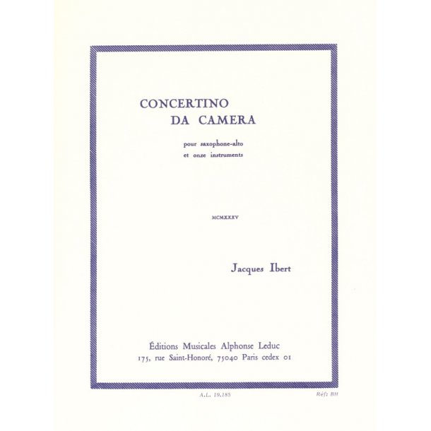 Jacques Ibert: Concertino Da Camera