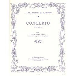 Alexandre Glazounov: Saxophone Concerto Op.109 In E Flat (Alto Saxophone/Piano)