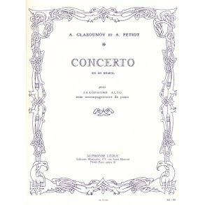 Alexandre Glazounov: Saxophone Concerto Op.109 In E Flat (Alto Saxophone/Piano)