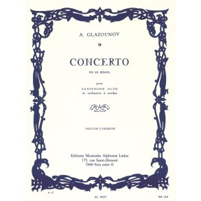 Alexandre Glazounov: Saxophone Concerto Op.109 In E Flat - Full Score