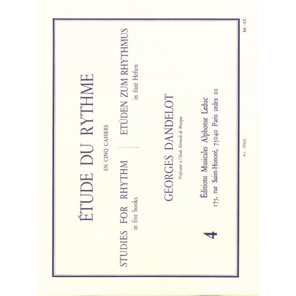 Georges Dandelot: Etude de Rythme Vol.4: Mesures simples (Book)