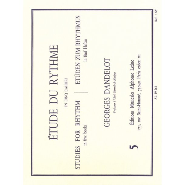 Georges Dandelot: Etude de Rythme Vol.5: Mesures compos&eacute;es (Book)
