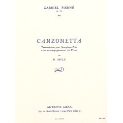 Gabriel Piern&eacute;: Canzonetta For Alto Saxophone And Piano Op.19