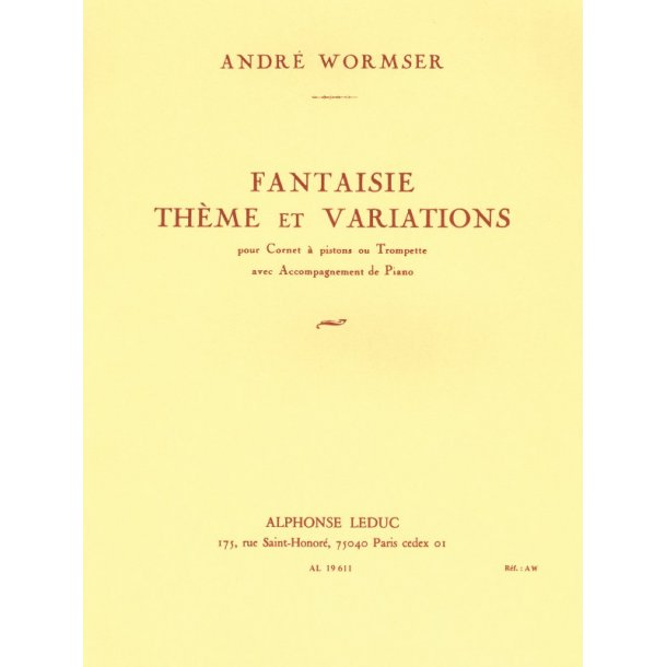 Lucien Wurmser: Fantaisie, Th&egrave;me et Variations (Bb trpt) (Trumpet & Piano)