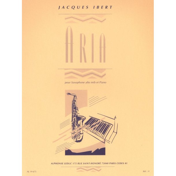 Jacques Ibert: Aria In D Flat - Alto Saxophone And Piano