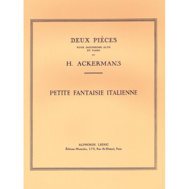 H.de Ackermans: Petite Fantaisie italienne (Saxophone-Alto & Piano)