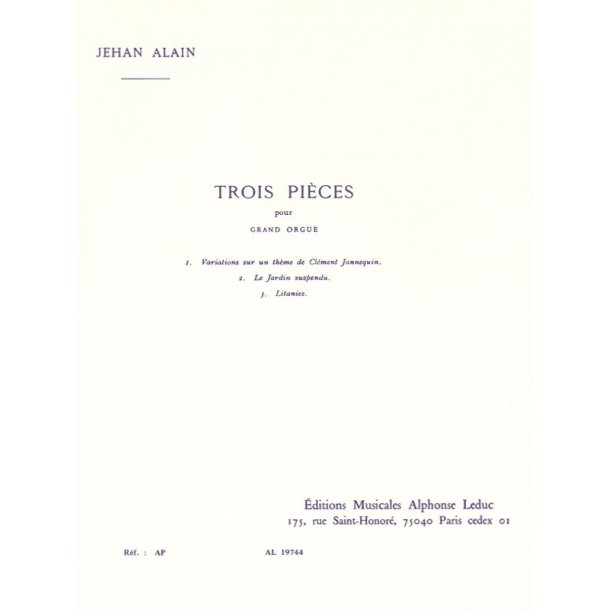 Jehan Alain: 3 Pieces