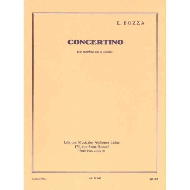 Eug&egrave;ne Bozza: Concertino (Saxophone-Alto & Piano)