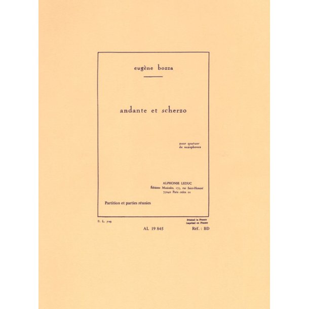 Eug&egrave;ne Bozza: Andante et Scherzo (Saxophones Quartet)