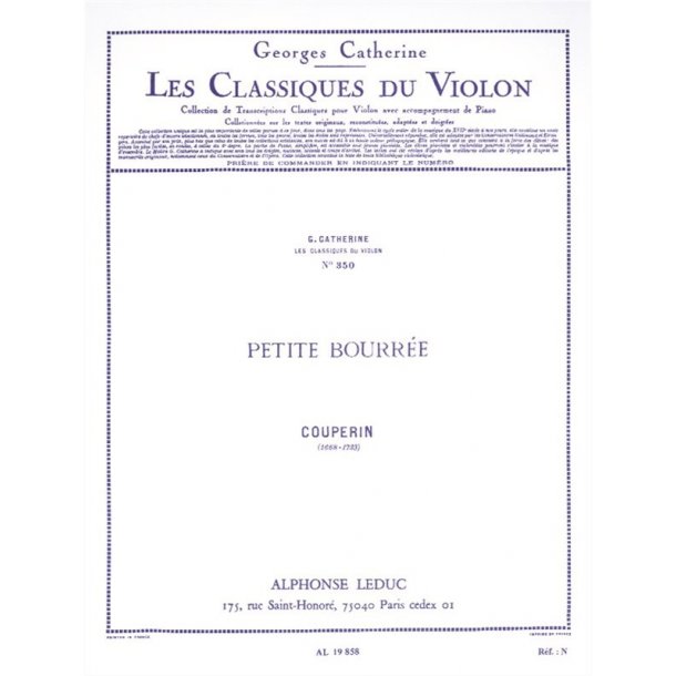 Fran&ccedil;ois Couperin: Petite Bourr&eacute;e (Classiques No.350) (Violin & Piano)