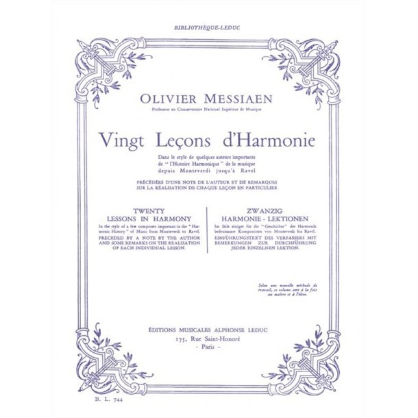 Olivier Messiaen: 20 Le&ccedil;ons d'Harmonie (Book)