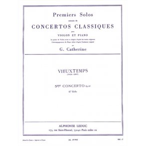 Georges Catherine: First Solos extracted from the Classic Concertos (Vieuxtemp's Concert No. 5), for Violin and Piano