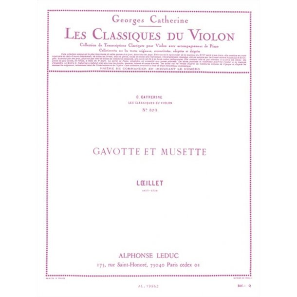 John Loeillet: Gavotte et Musette (Classiques No.373) (Violin & Piano)