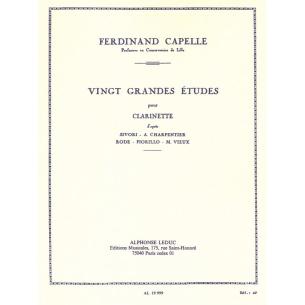 F. Capelle: 20 Grandes Etudes Vol.1 (Clarinet solo)