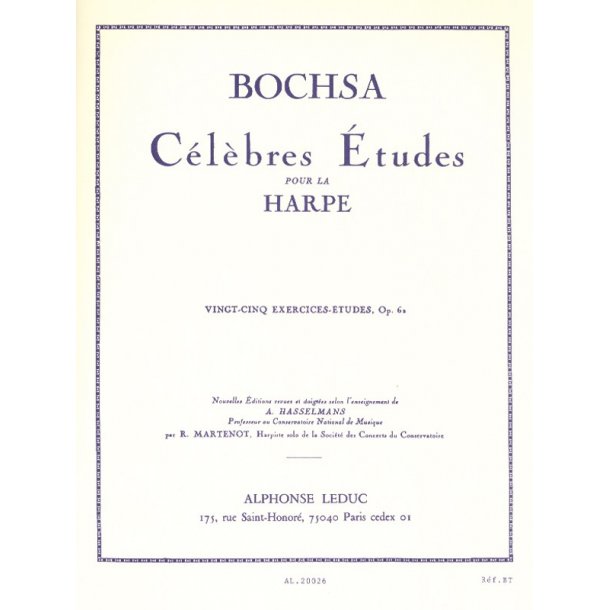 Robert Nicholas Charles Bochsa: 25 Exercices-Etudes Op.62 (Harp solo)