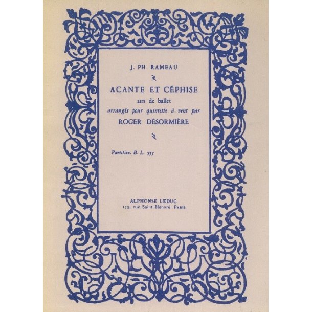 Jean-Philippe Rameau: Acante et C&eacute;phise (Quintet-Wind)