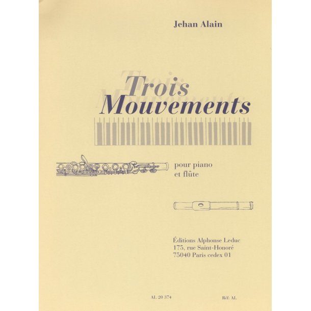 Jehan Ariste Alain: 3 Mouvements (Flute & Piano)