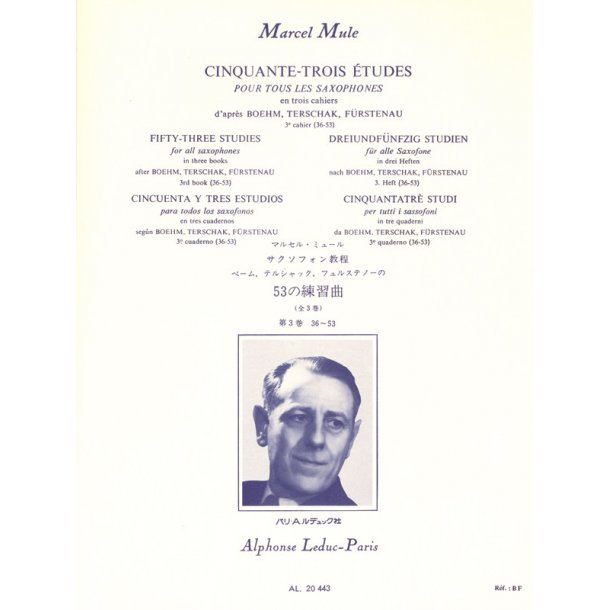 Marcel Mule: 53 Etudes Vol.3, d'apr&egrave;s Boehm, Terschak et F&uuml;rstenau (Saxophone solo)