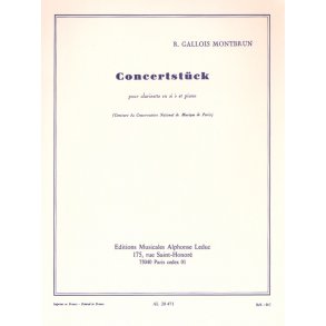 Raymond Gallois-Montbrun: Concertstück (Clarinet & Piano)