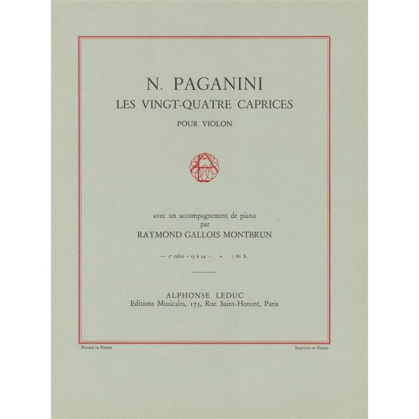 Niccol&ograve; Paganini: 24 Caprices Op.1, Vol.2 (Violin & Piano)