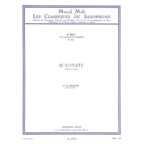 Johann Sebastian Bach: Sonata pour Flûte No.6 (Classiques No.92) (Saxophone-Alto & Piano)