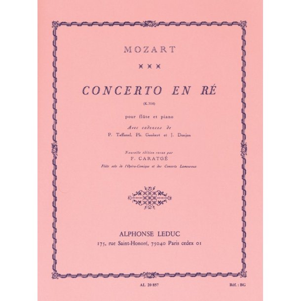 W. A. Mozart: Concerto in D K314