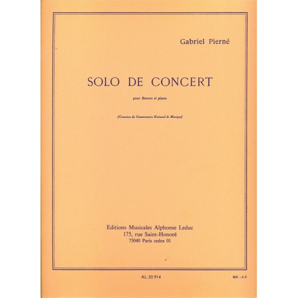 Gabriel Piern&eacute;: Solo De Concert Op.35