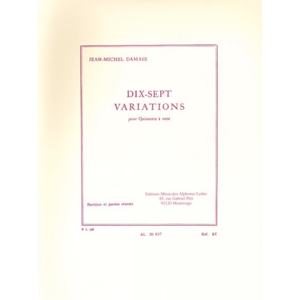 Jean-Michel Damase: 17 Variations Op.22 (Quintet-Wind)