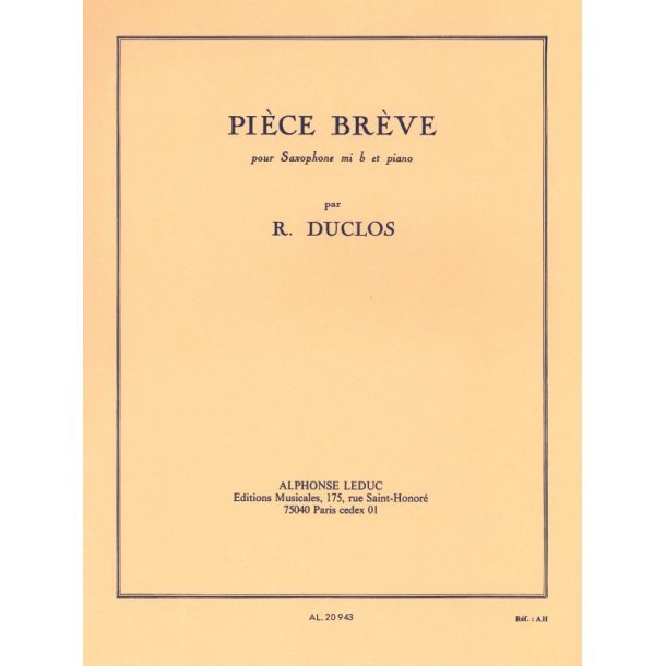 Pierre Duclos: Pi&egrave;ce br&egrave;ve (Saxophone-Alto & Piano)