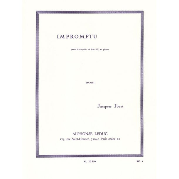 Jacques Ibert: Impromptu (Trumpet and Piano)
