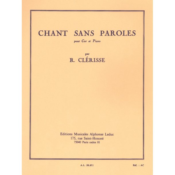 Robert Cl&eacute;risse: Chant sans Paroles (Horn & Piano)