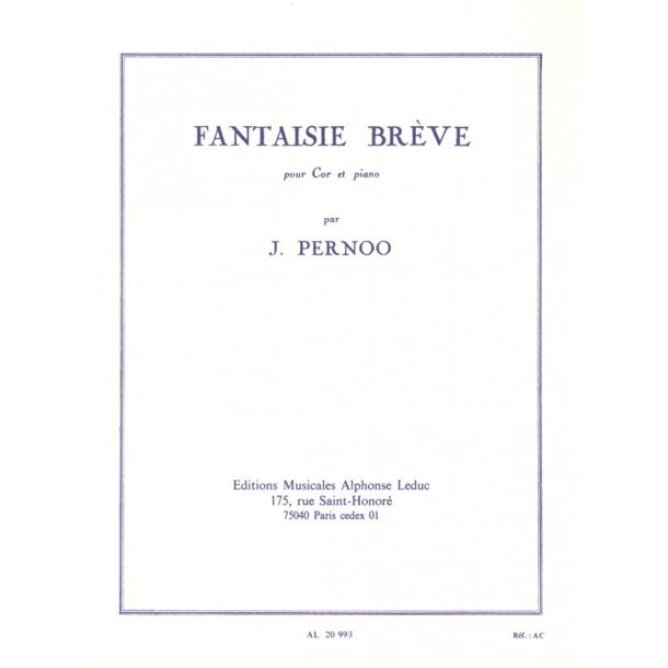 Jacques Pernoo: Fantaisie br&egrave;ve (Horn & Piano)