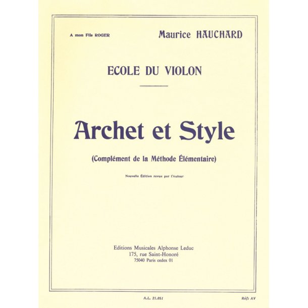 M. Hauchard: Archet et Style (Violin solo)