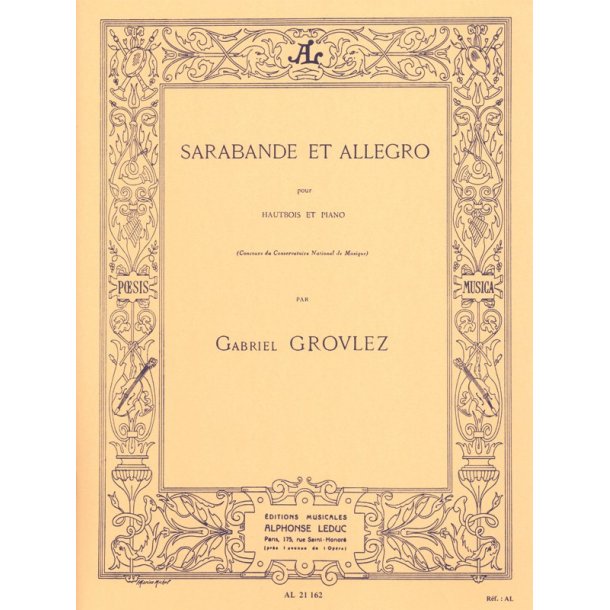 Gabriel Grovlez: Sarabande Et Allegro (Oboe)