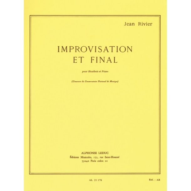 Jean Rivier: Improvisation et Final (Oboe & Piano)