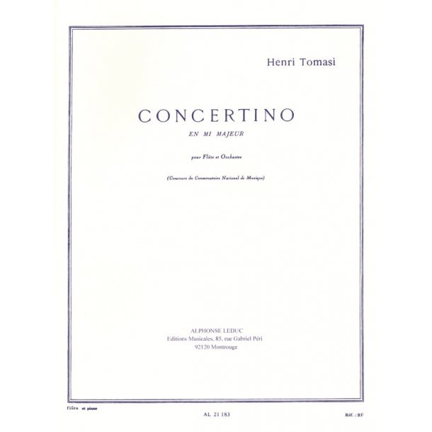 Henri Tomasi: Concertino in E major (Flute & Piano)