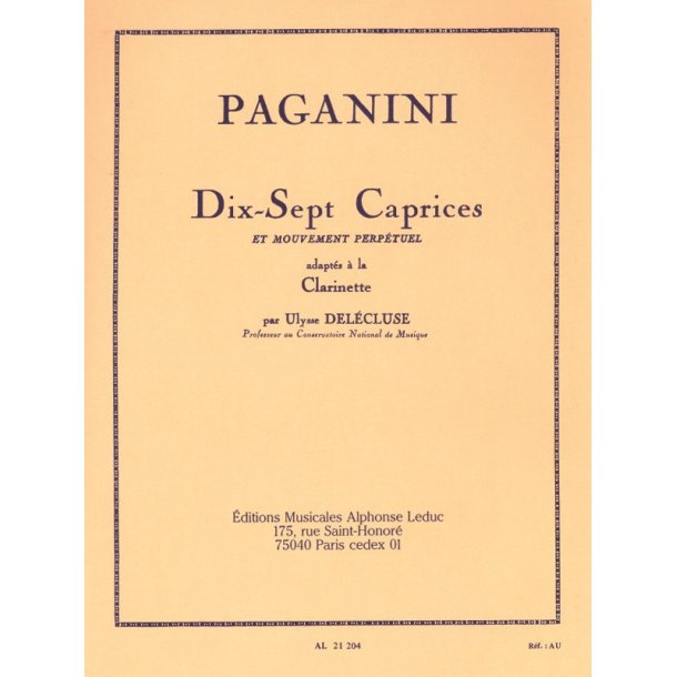 Paganini 17 Caprices Clt Bk