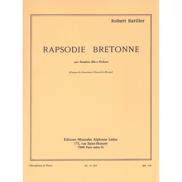 Robert Bariller: Rapsodie bretonne (Saxophone-Alto & Piano)